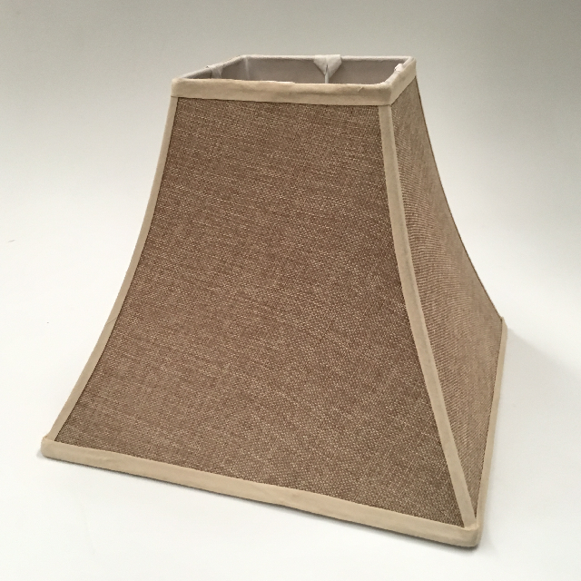 LAMPSHADE, Contemp Square (Medium) - Natural Beige weave w Cream Detail